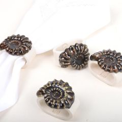 Mupot El Yapımı Deniz Kabuğu Stonware Seramik Peçete Yüzüğü 6'lı
