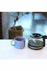 Papatyalı El Yapımı Seramik Kupa Mug (KULPLU)