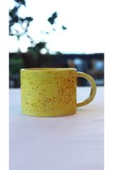 Papatyalı El Yapımı Seramik Kupa Mug (KULPLU)