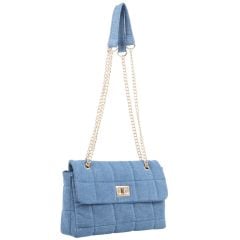 FB-3335 Denim Kapitoneli Omuz Çantası