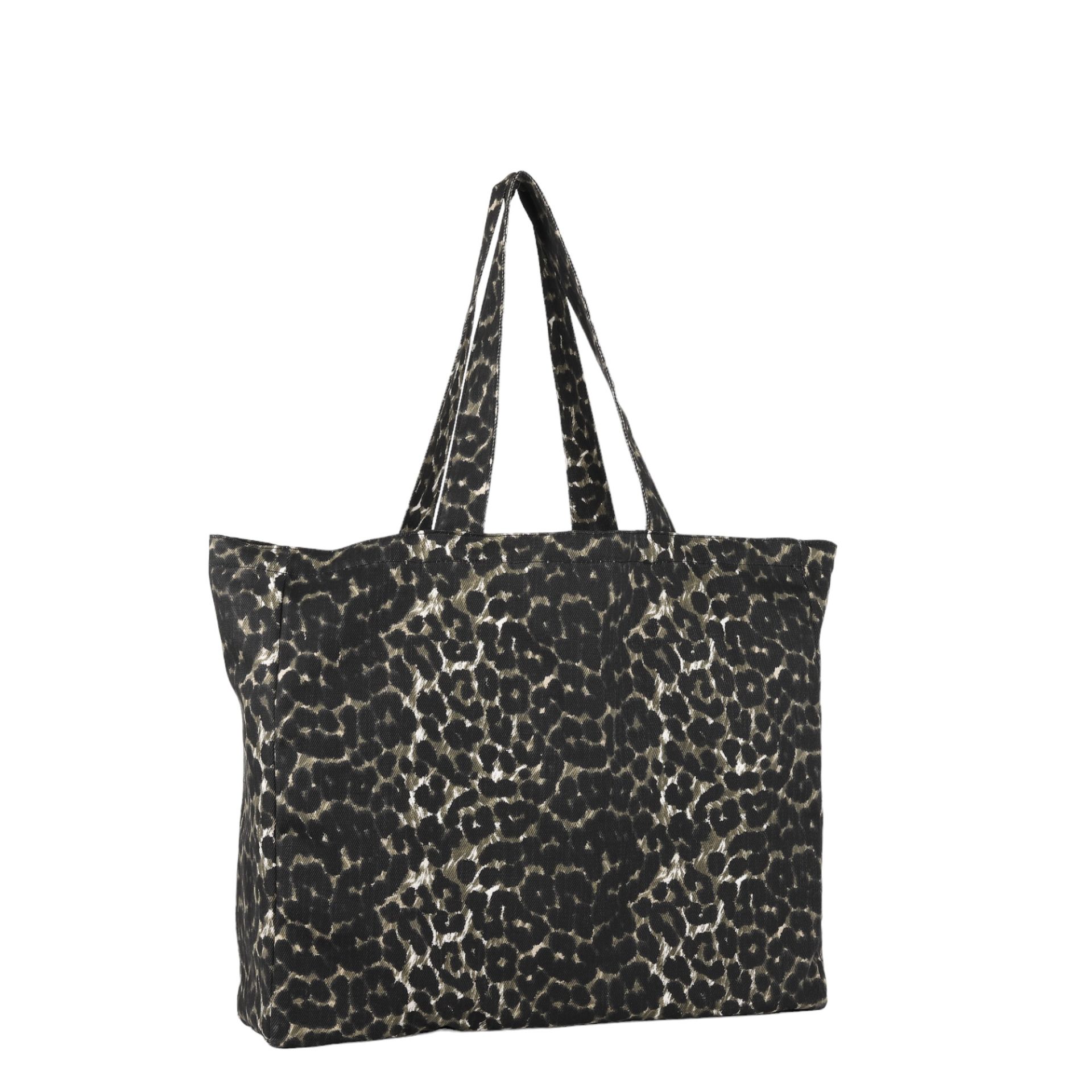FB-3709 Leopar Desenli Kanvas plaj çantası