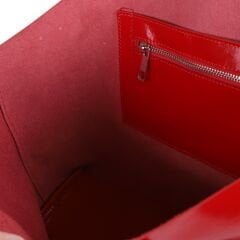 DFB0012 Genuine Calf Leather Crinkled Patent Women’s Shoulder Bag – Red