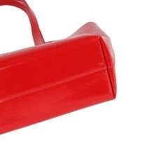 DFB0012 Genuine Calf Leather Crinkled Patent Women’s Shoulder Bag – Red