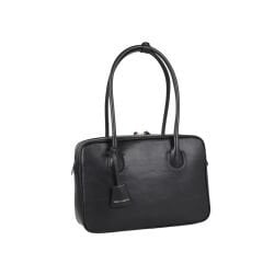 DFB0002 Black Genuine Leather Women's Shoulder Bag | Stylish & Timeless Design