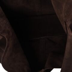 DFB0006 Suede Brown Genuine Calfskin Women's Shoulder Bag | Long Strap & Bohemian Style