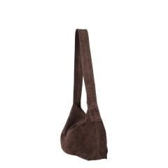 DFB0006 Suede Brown Genuine Calfskin Women's Shoulder Bag | Long Strap & Bohemian Style