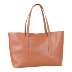 DFB0010 Tan Genuine Calfskin Women's Shoulder Bag | Unlined and Zippered Interior Pocket Design