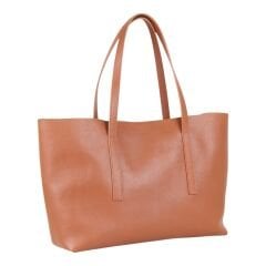 DFB0010 Tan Genuine Calfskin Women's Shoulder Bag | Unlined and Zippered Interior Pocket Design