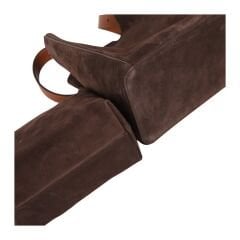 DFB3727 Brown Suede Cowhide Leather Shoulder Bag with Inner Pouch – Boho Style