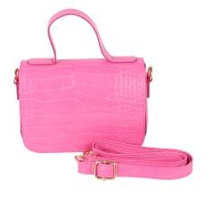 FB-3490-R4 Yeşil Krokodil Suni Deri Çapraz Askılı Çanta PEMBE
