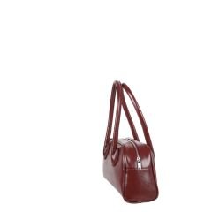 FB-3767-R1 Bordo Parlak Rugan Suni Deri Kadın Omuz Çantası
