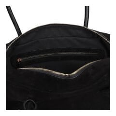 DFB0002-R2 Dana Derisi Siyah Süet Kadın Omuz Çantası | %100 Hakiki Deri Şıklığı