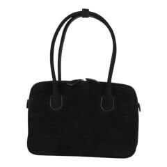 DFB0002-R2 Dana Derisi Siyah Süet Kadın Omuz Çantası | %100 Hakiki Deri Şıklığı