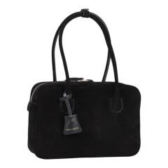 DFB0002-R2 Dana Derisi Siyah Süet Kadın Omuz Çantası | %100 Hakiki Deri Şıklığı