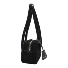 DFB0003-R2 Dana Derisi Siyah Süet Kadın Omuz Çantası | %100 Hakiki Deri Şıklığı