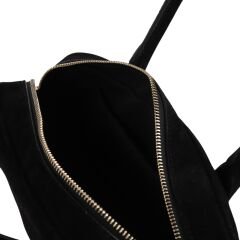 DFB0003-R2 Dana Derisi Siyah Süet Kadın Omuz Çantası | %100 Hakiki Deri Şıklığı