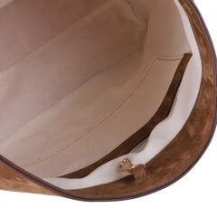 DFB0014 Taba Süet Gerçek Deri Büyük Boy Çanta