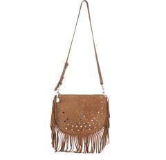 DFB0016 Taba Süet Hakiki Deri Country Kadın Omuz Çantası