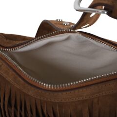 DFB0017 Taba Süet Gerçek Deri Püsküllü Omuz Çantası – Üretici